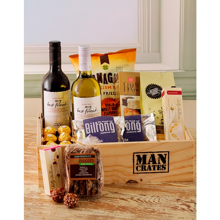 Gourmet Wine, Chocs & Nuts Man Crate South Africa