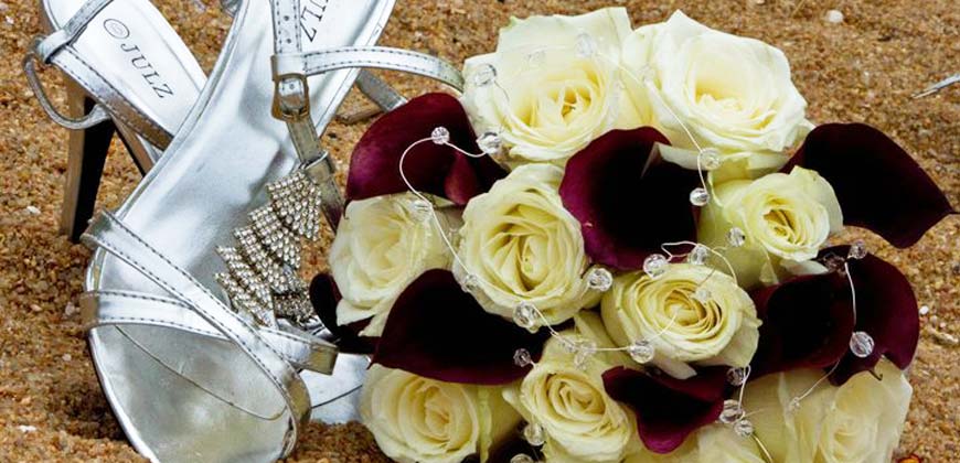 White and Red Bridal Bouquet