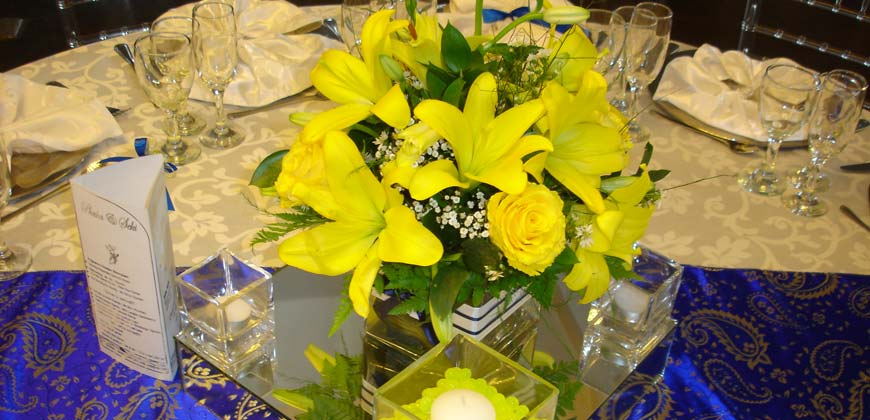 Yellow Wedding Centrepiece
