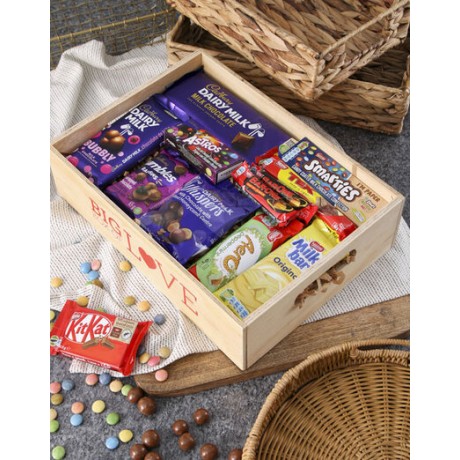 Valentines Wooden Crate of Chocolates