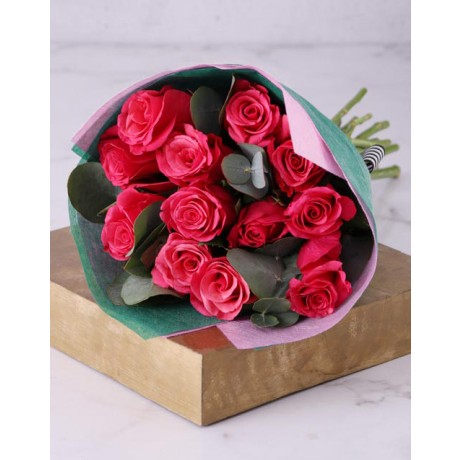Mothers Day Cerise Pink Rose Bouquet