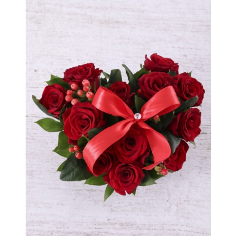 Red Rose Heart Shaped Arrangement