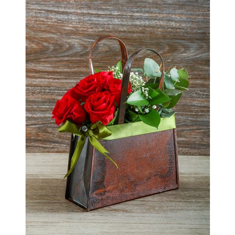 Red Roses in a Handbag Valentines Day