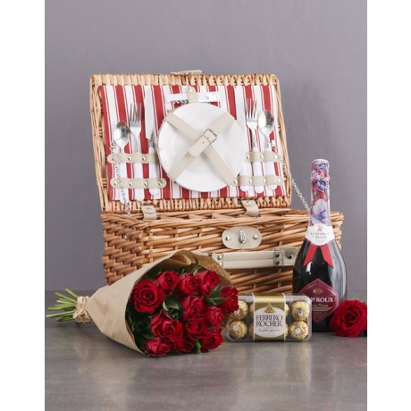 Valentines Day Picnic and Rose hamper