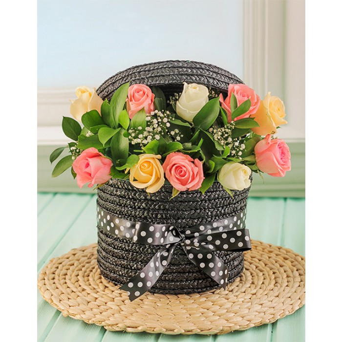 Red Rose Hatbox inMotion Flowers