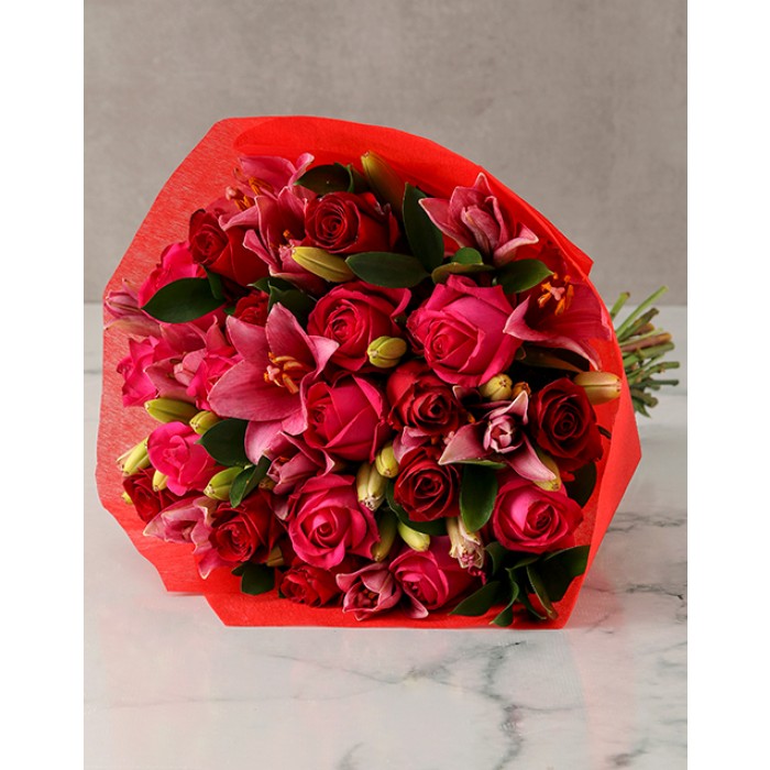 Love & Devotion | Red Roses & Gerberas Bouquet | inMotion Flowers
