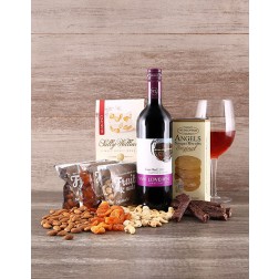 Wine, nuts, biltong & Nougat Hamper