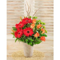 Lily, Gerbera & Rose Flower Arrangement