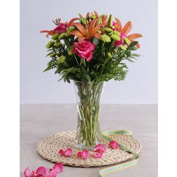 Lilies & Roses in a Vase