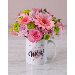 Mixed Flowers in a Mug for Mothers Day