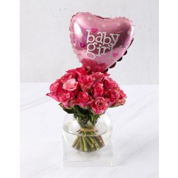 Baby Girl Roses in a Vase