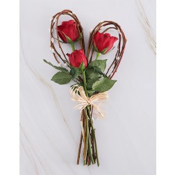 Red Roses & Willow Heart