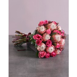 Valentines Rose & Protea Bouquet