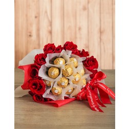 Red Roses & Ferrero Bouquet