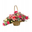 Mixed Flowers in a Scoop Basket