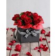 Valentine's Day Red roses in a Black Gift Box