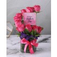Pink Rose Mothers Day Arrangement