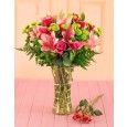 Pink Lilies & Roses in a Vase