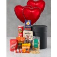 Valentines Snack and Heart Shaped Balloon Hamper