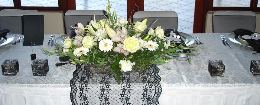 Main Table Wedding Flower Arrangement